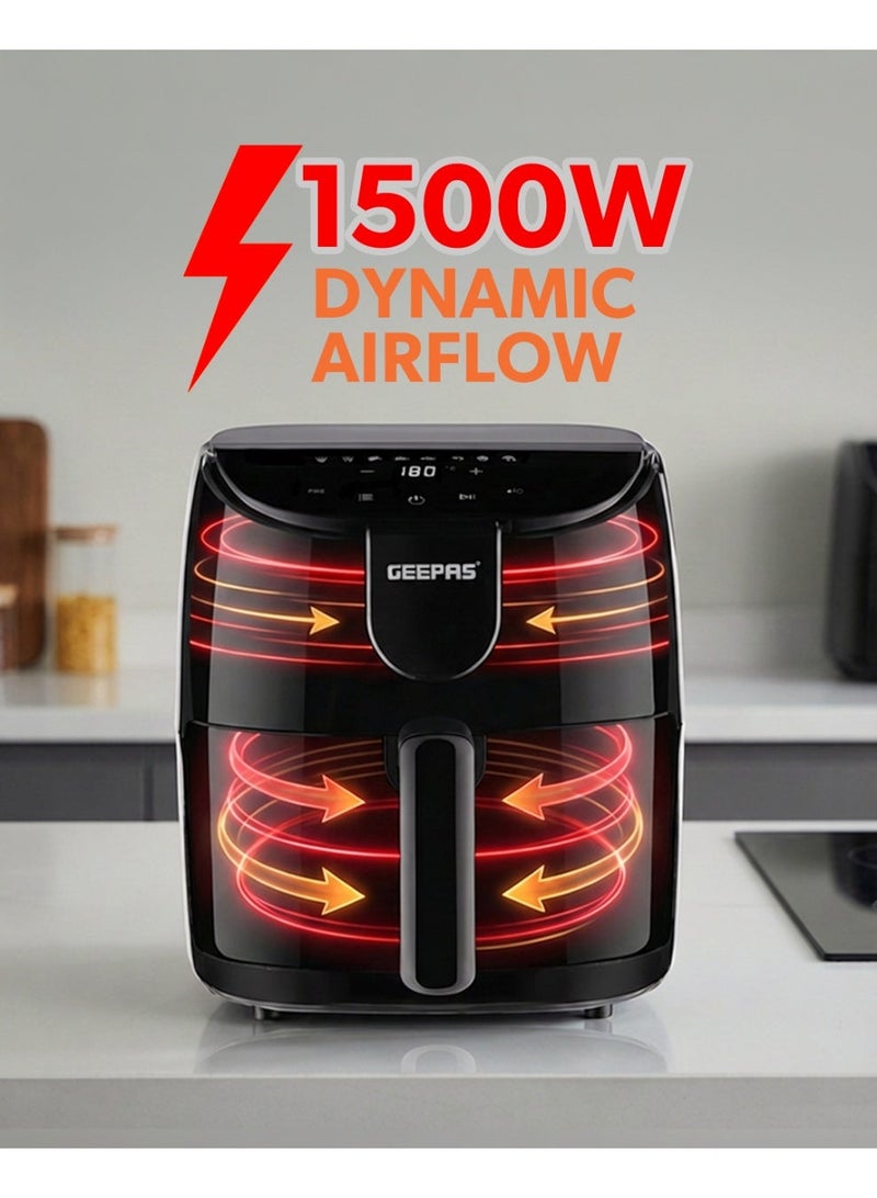 GEEPAS 4 L Digital Air Fryer 1500W | Rapid Vortex Air Technology | Touch Control with Presets | Adjustable Temperature & Timer | Auto Shut-Off & Overheat Protection | 4 L 1500 W GAF37551 black - Image 2