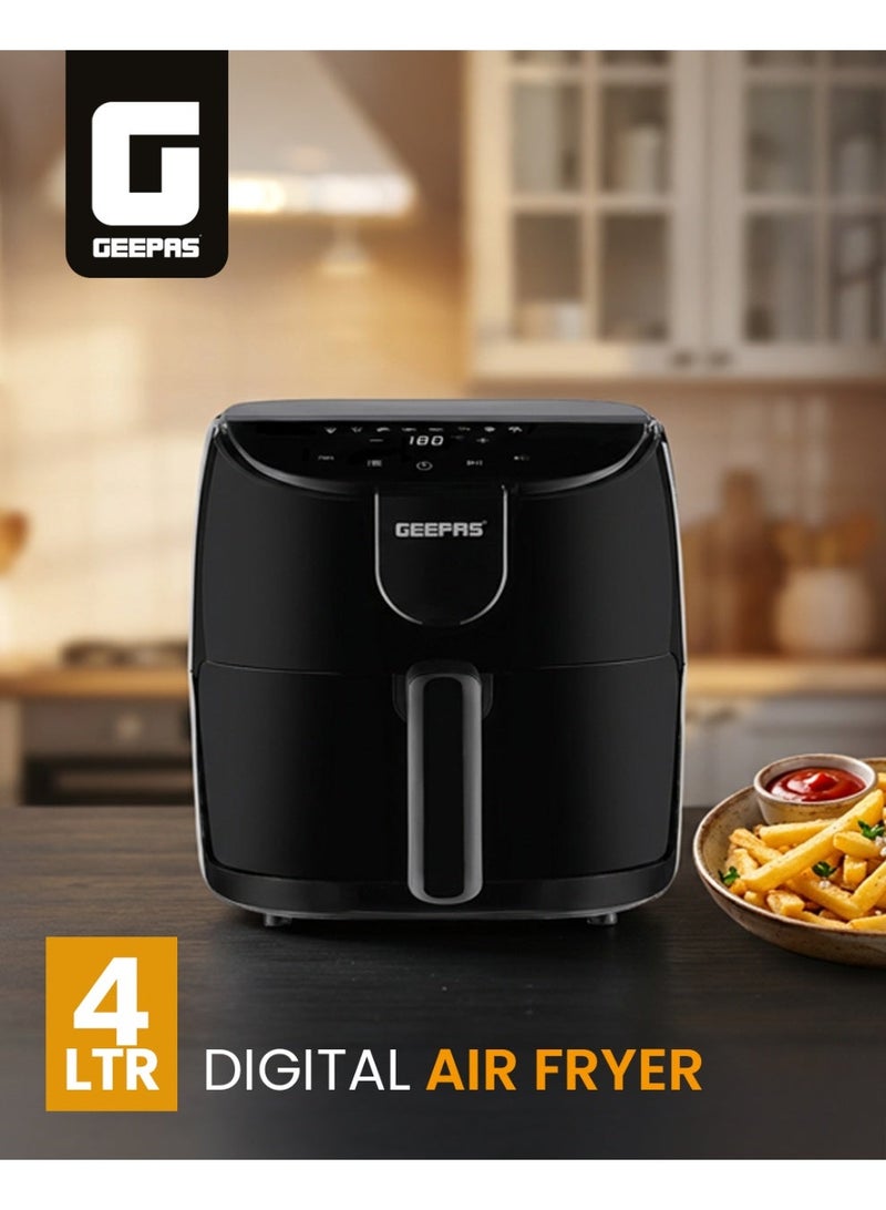 GEEPAS 4 L Digital Air Fryer 1500W | Rapid Vortex Air Technology | Touch Control with Presets | Adjustable Temperature & Timer | Auto Shut-Off & Overheat Protection | 4 L 1500 W GAF37551 black - Image 1
