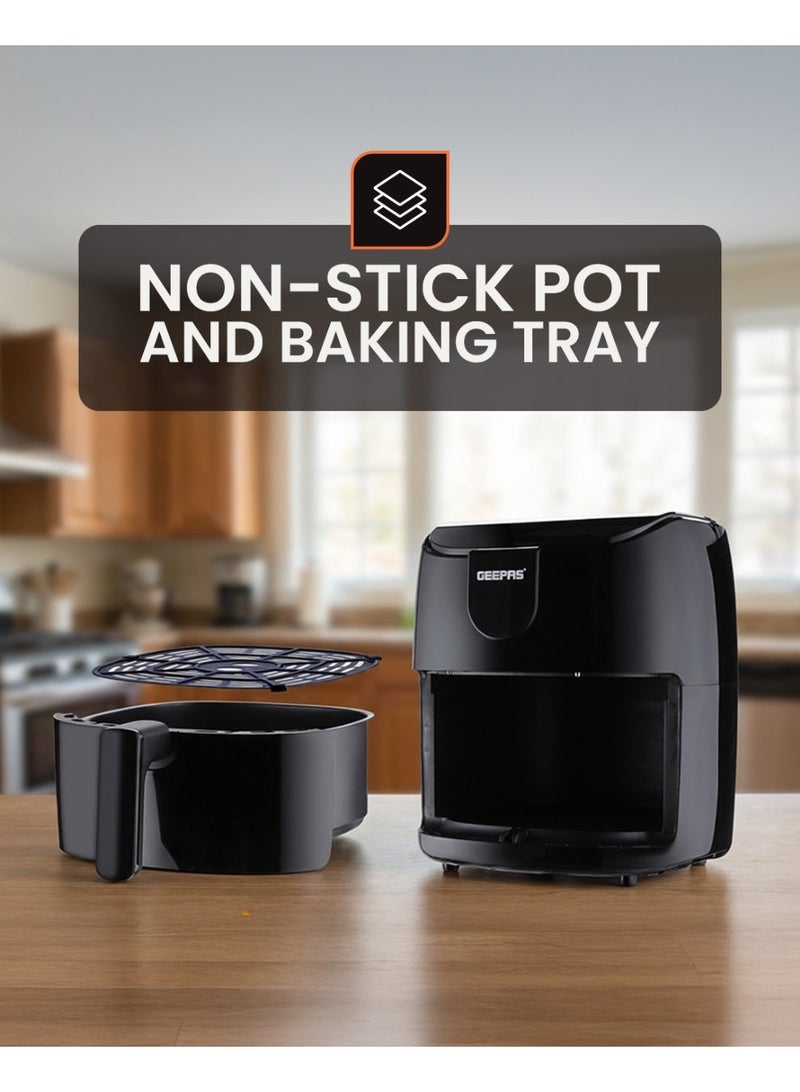GEEPAS 4 L Digital Air Fryer 1500W | Rapid Vortex Air Technology | Touch Control with Presets | Adjustable Temperature & Timer | Auto Shut-Off & Overheat Protection | 4 L 1500 W GAF37551 black - Image 4