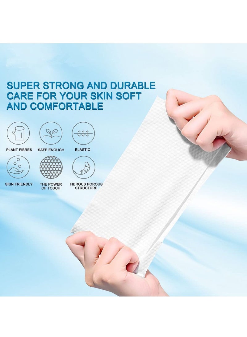 SOLARAE Disposable Face Towel, Facial Cotton Tissue for Sensitive Skin, Unscented and Ultra Soft Face Wipes, Cotton Dry Baby Wipes, Make-Up Remover Wipes 2 PACK - Image 2