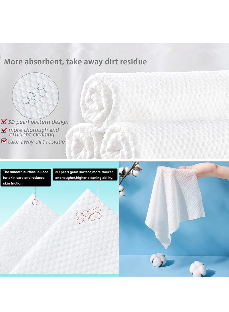 SOLARAE Disposable Face Towel, Facial Cotton Tissue for Sensitive Skin, Unscented and Ultra Soft Face Wipes, Cotton Dry Baby Wipes, Make-Up Remover Wipes 2 PACK - Image 3