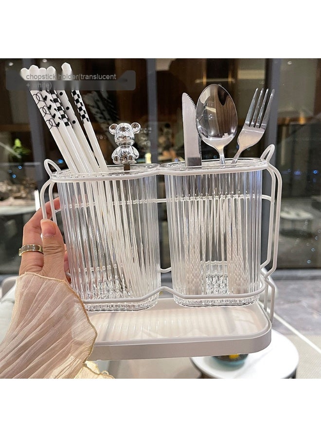 NeeMee Wall-Mounted Cutlery Organizer for Home - Features a Storage Rack for Chopsticks and Spoon, Suitable for Kitchen Countertop, with Draining and Drying Function. - Image 1