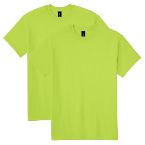 Gildan Unisex Adult Dryblend T-shirt, Style G8000, Multipack, Safety Green (2-pack), X-Large US - Image 1