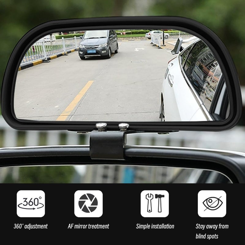 KASTWAVE Car Blind Spot Mirror, HD Glass Frameless Convex Rear View Mirrors, Universal for SUV, Sedan, Truck (2 Pcs, Black) - Image 5