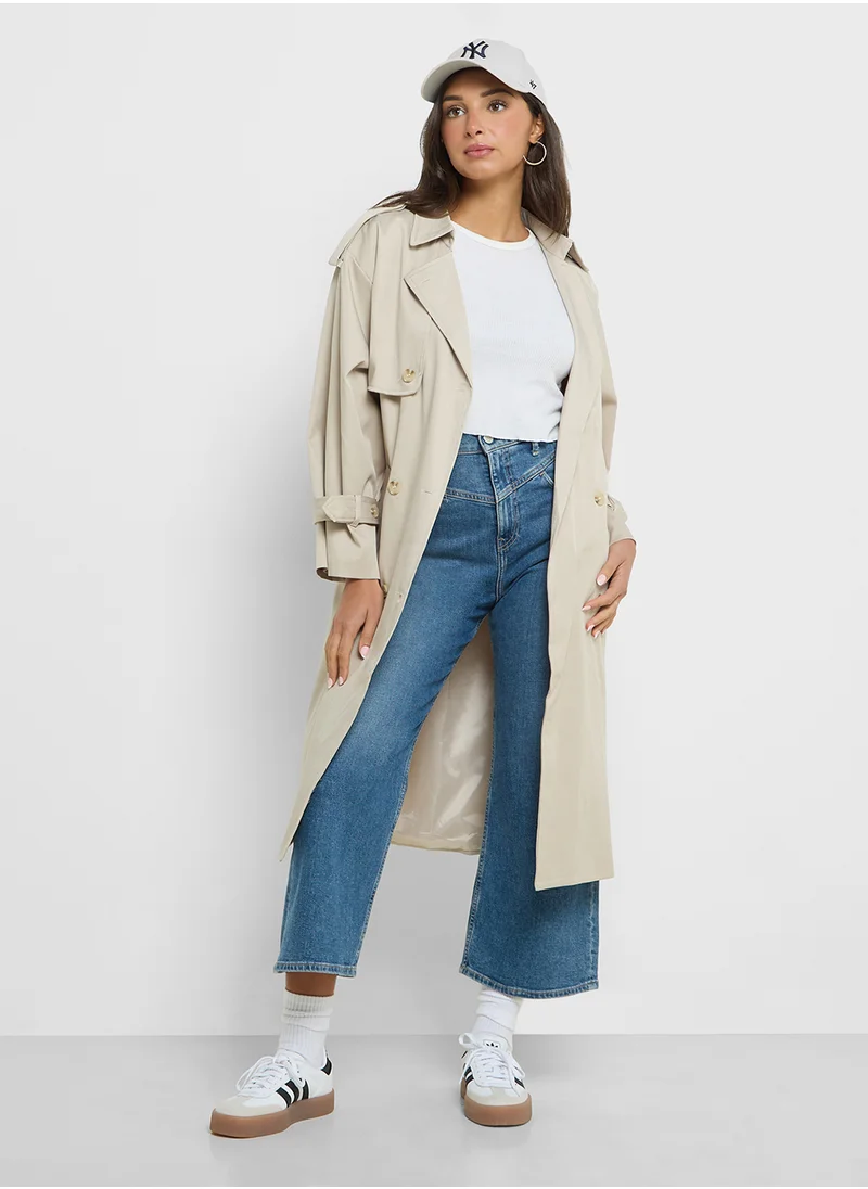 جينجر Oversize Longline Trench Coat