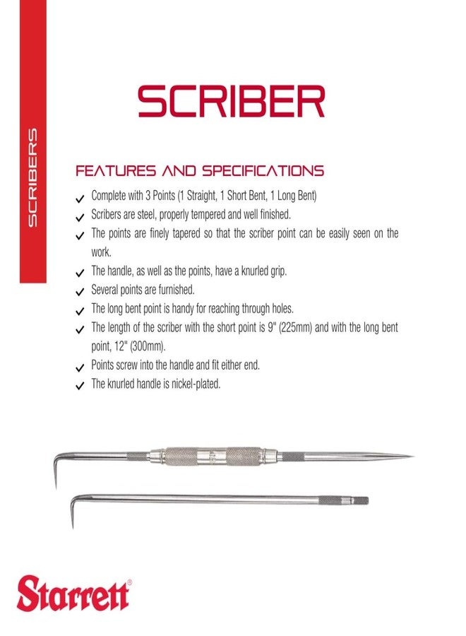 ستارريت قلم تخطيط مُحسّن من ستاريت بمقبض مُسنّن وخطوط دقيقة - فولاذ، بطول 9 بوصات، 1 مستقيم، 1 مُنحني قصير، 1 مُنحني طويل - 67A - Image 2