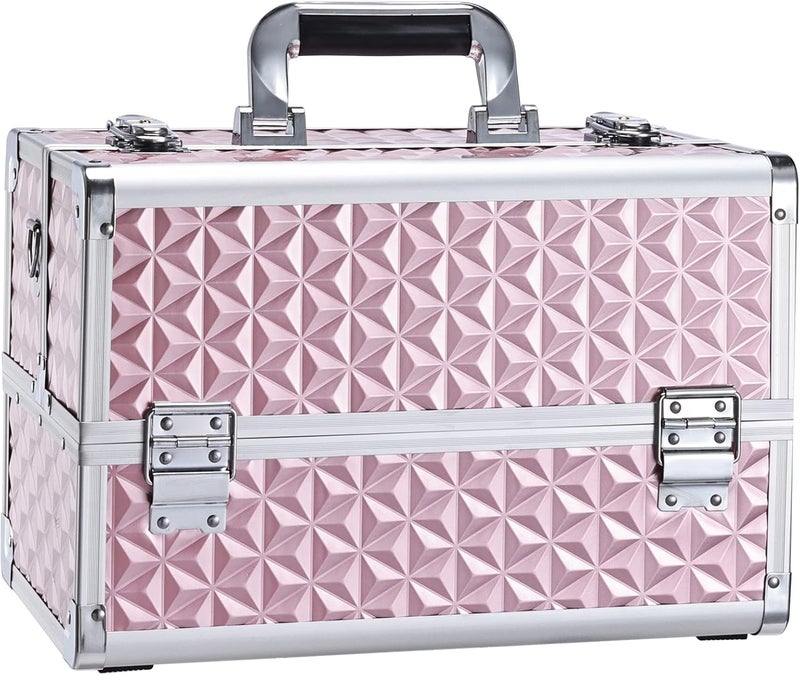 Joligrace Professional Makeup Train Case - Neutral Pink - Image 1