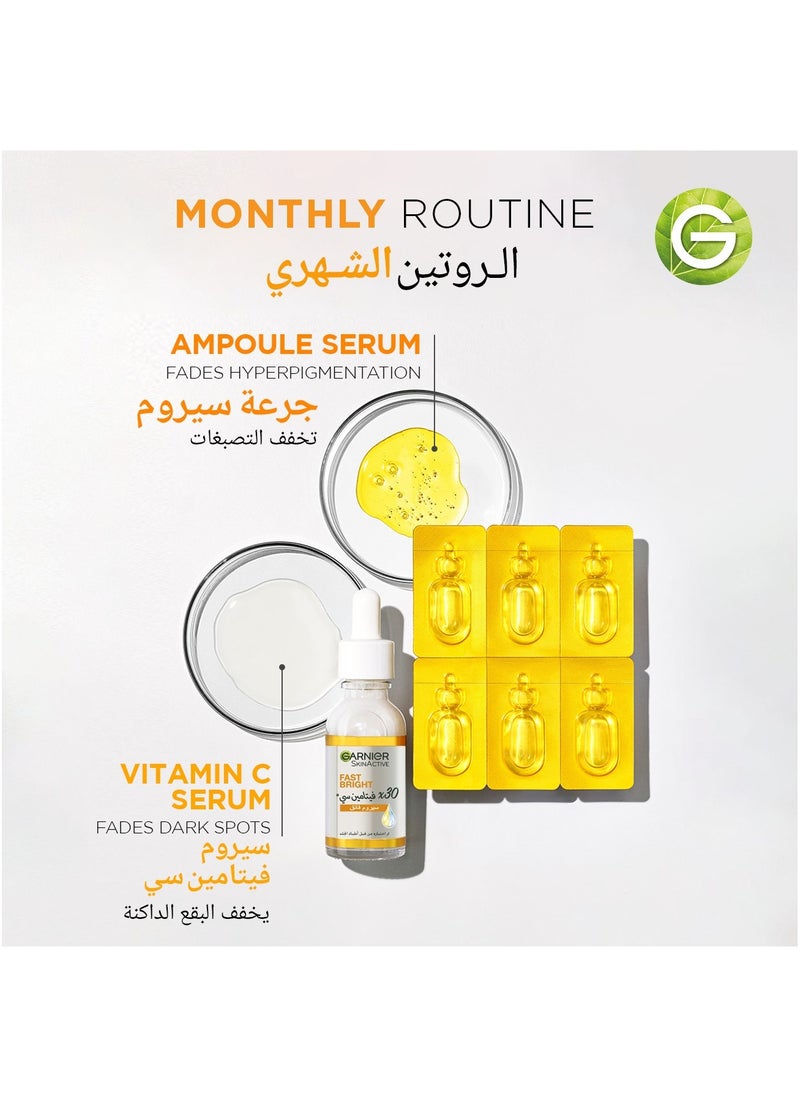 Garnier - Skin Active Fast Bright Hyperpigmentation and Dark Circles Ampoule Serum- Vitamin C and Niacinamide ( Mono-Dose 1x 1.5ml) - Image 1