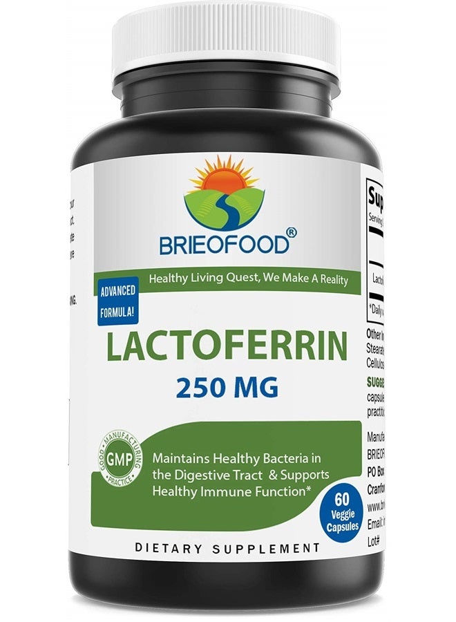 Brieofood Lactoferrin 250 mg 60 Veggie Capsules - Image 1