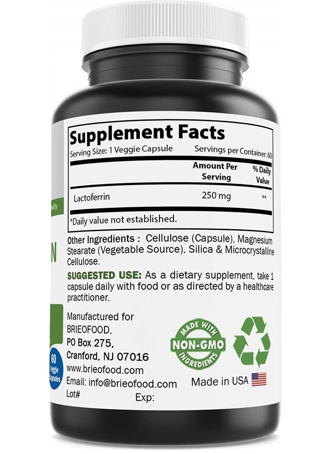Brieofood Lactoferrin 250 mg 60 Veggie Capsules - Image 2
