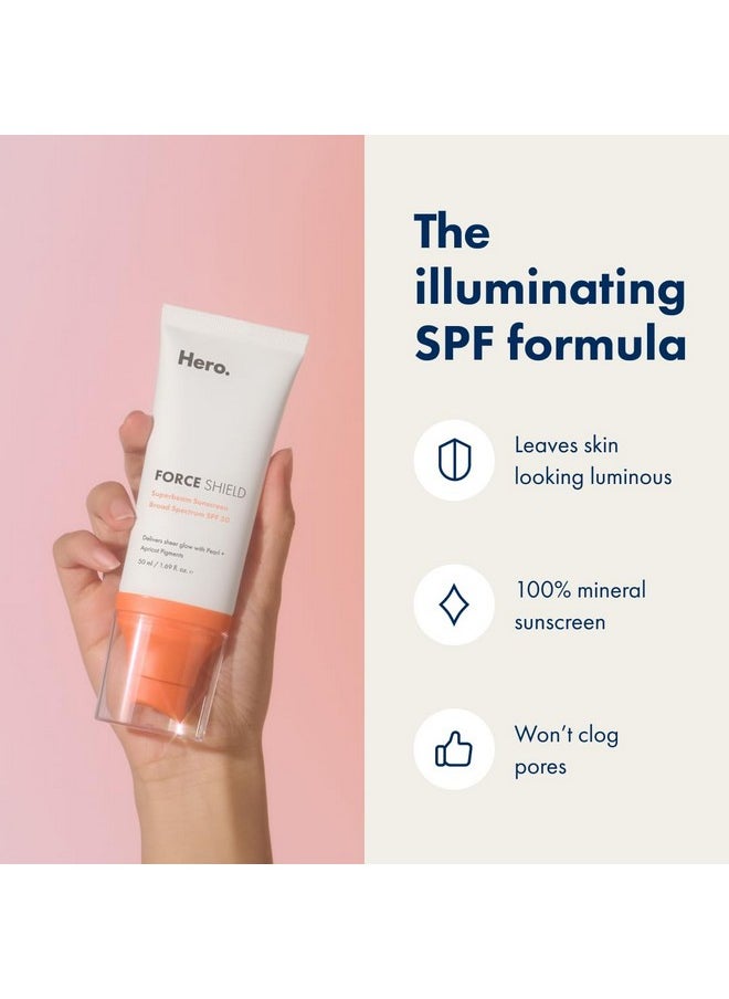 Hero Cosmetics Force Shield Superlight Apricot Sunscreen from Hero Cosmetics - Broad Spectrum Everyday Mineral SPF 30 with Apricot Pigments - No Added Fragrance, No Sulfates, No Parabens (50 ml)  - Image 4
