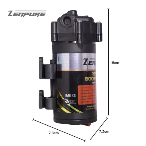 ZENPURE WITH DEVICE ZENPURE RO 100 GPD Booster Pump 24V DC Copper Winding Works Upto 2000 TDS Compatible with Kent Aquaguard Pureit Livpure and All RO Water Purifiers with 2 Elbow Connectors 1 Year Warranty - Image 4