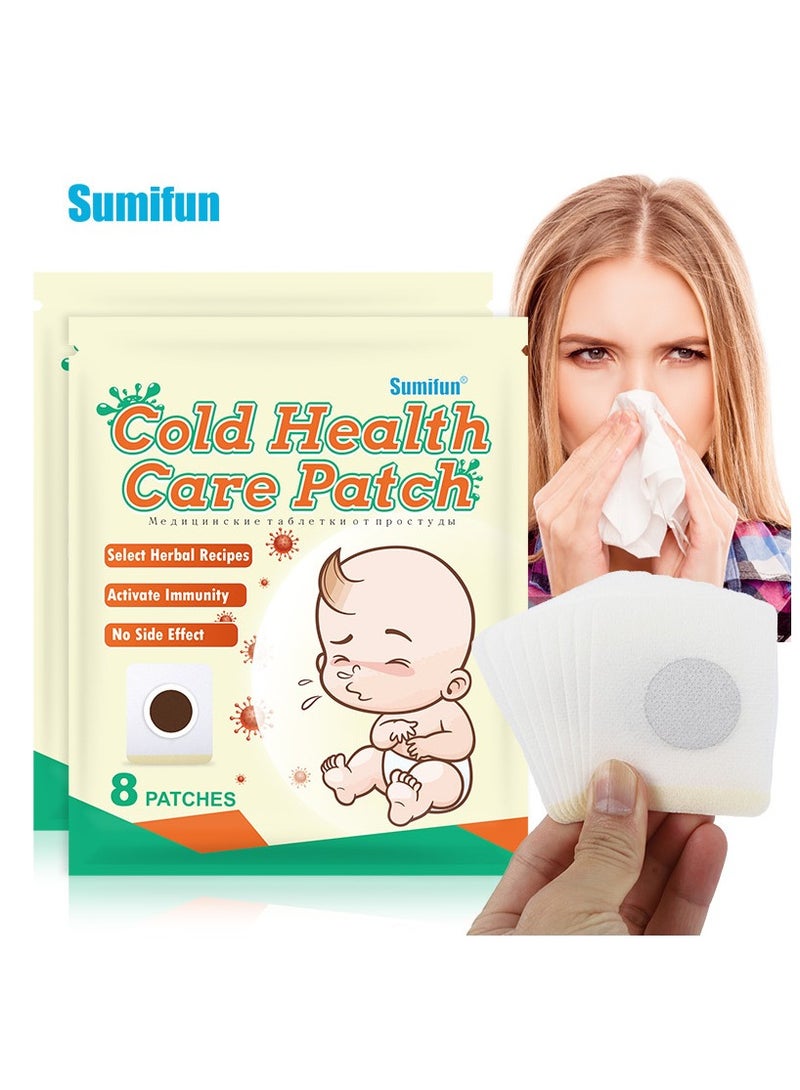 سوميفون عبوة من رقعة العناية بالوخز بالإبر، لتخفيف احتقان الأنف وسيلان الأنف والتهاب الحلق وأعراض البرد الأخرى، 8 رقعة/كيس - Image 1