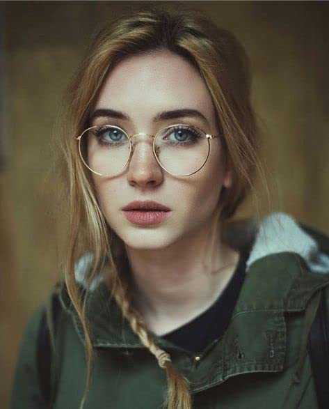 Kursan Classic Round Clear Lens Glasses for Women Men Circle Metal Frame Non-Prescription Eyeglasses (Silver + Black) - Image 2