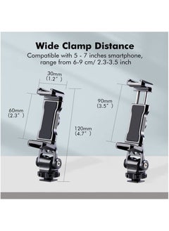 KASTWAVE Metal Phone Tripod Mount with Rotating Cold Shoe 360 Rotate and Tilt Angles,Compatible with iPhone Samsung Smartphone Holder Adapter, Desktop Tripod for Cell Phone,Video Live Streaming Vlogging Rig  - Image 3