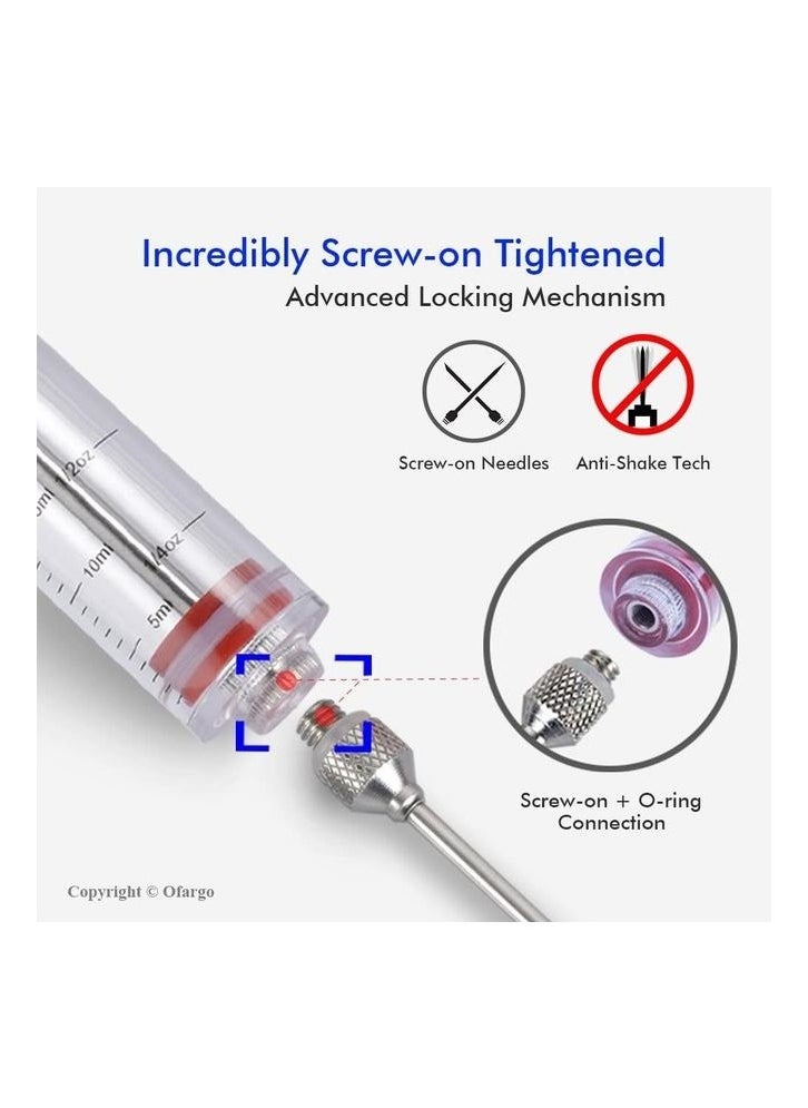 Generic - Meat Marinade Flavour Injector Syringe With Needle Clear/Red - Image 1