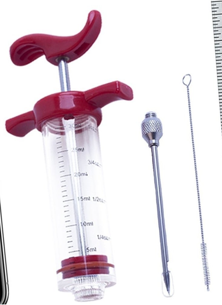 Generic - Meat Marinade Flavour Injector Syringe With Needle Clear/Red - Image 1
