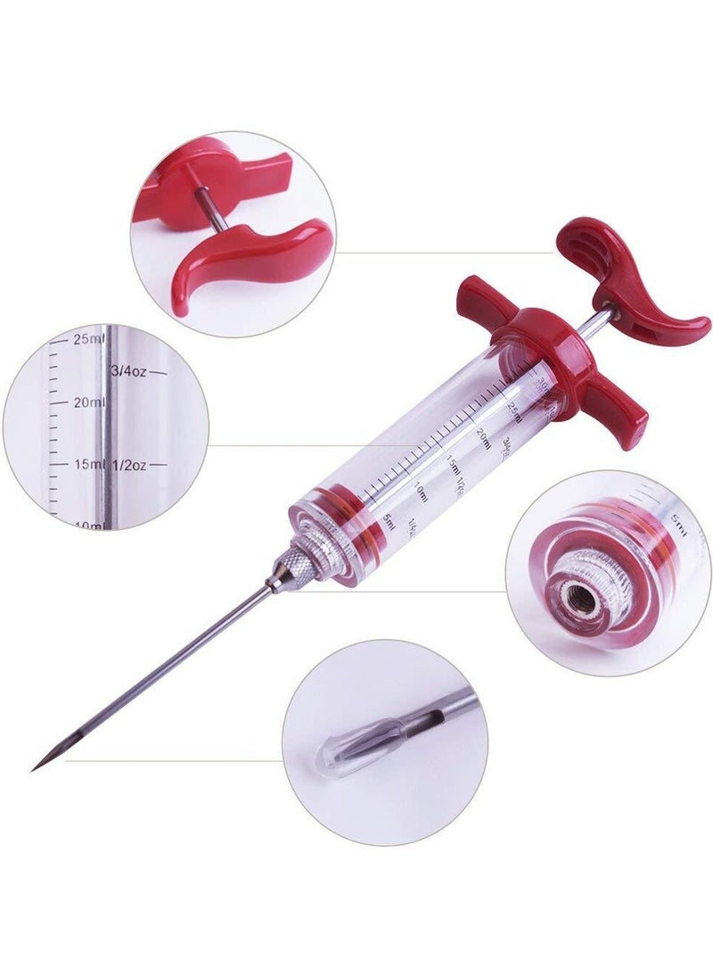 Generic - Meat Marinade Flavour Injector Syringe With Needle Clear/Red - Image 1