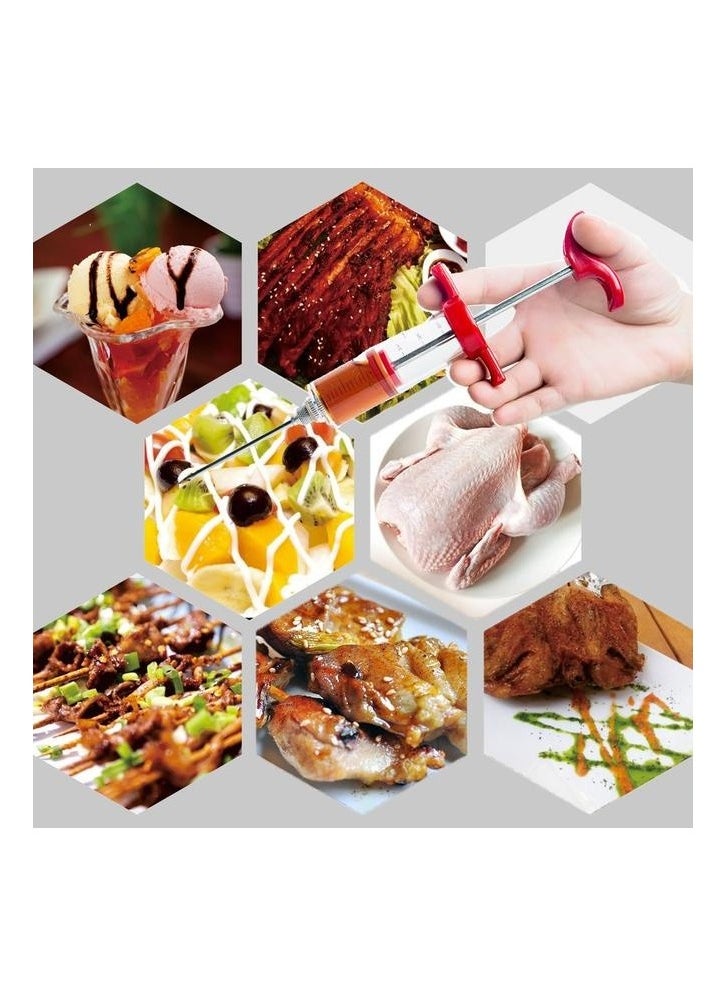 Generic - Meat Marinade Flavour Injector Syringe With Needle Clear/Red - Image 1