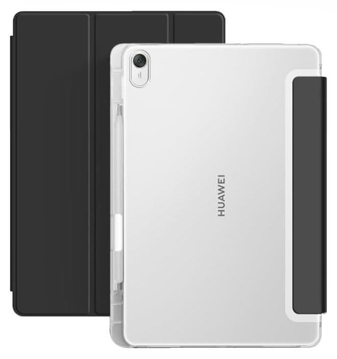 VKL Case Compatible with Huawei Hi MatePad 11.5-inch 2025 Tablet, Trifold Stand Cover Case with Pencil Holder,Leather Clear Transparent Back Cover (Black) - Image 1