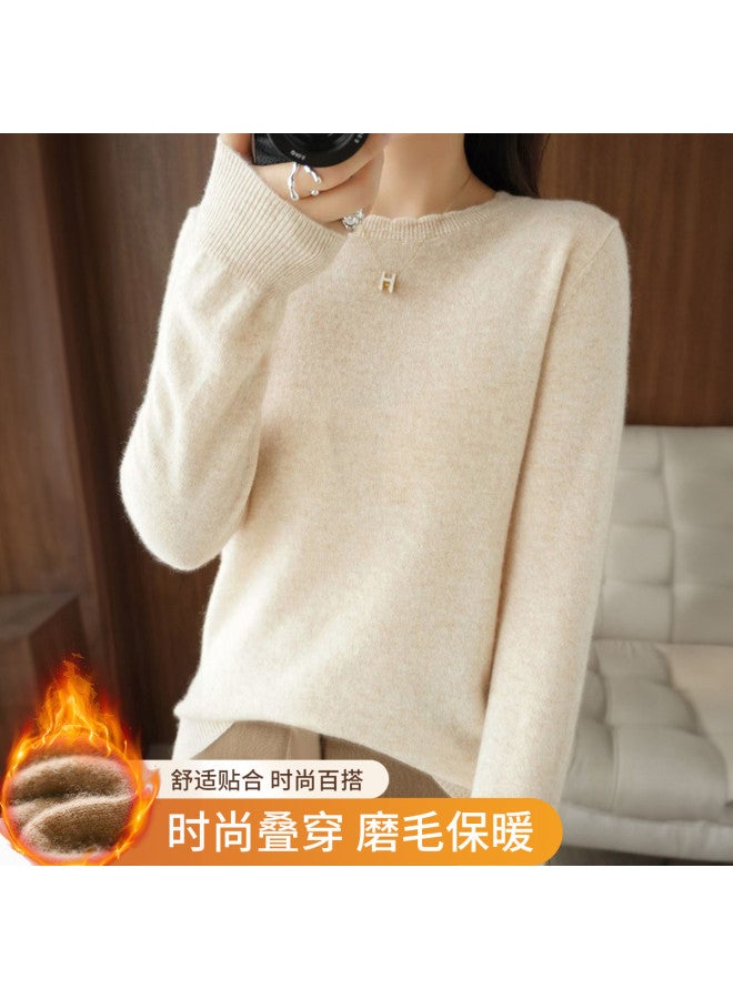 Modal Lace Collar Women'S Base Shirt, Skin-Friendly, Simple, Solid Color, Stylish, Fashionable Long Sleeve Top For Women - Image 2