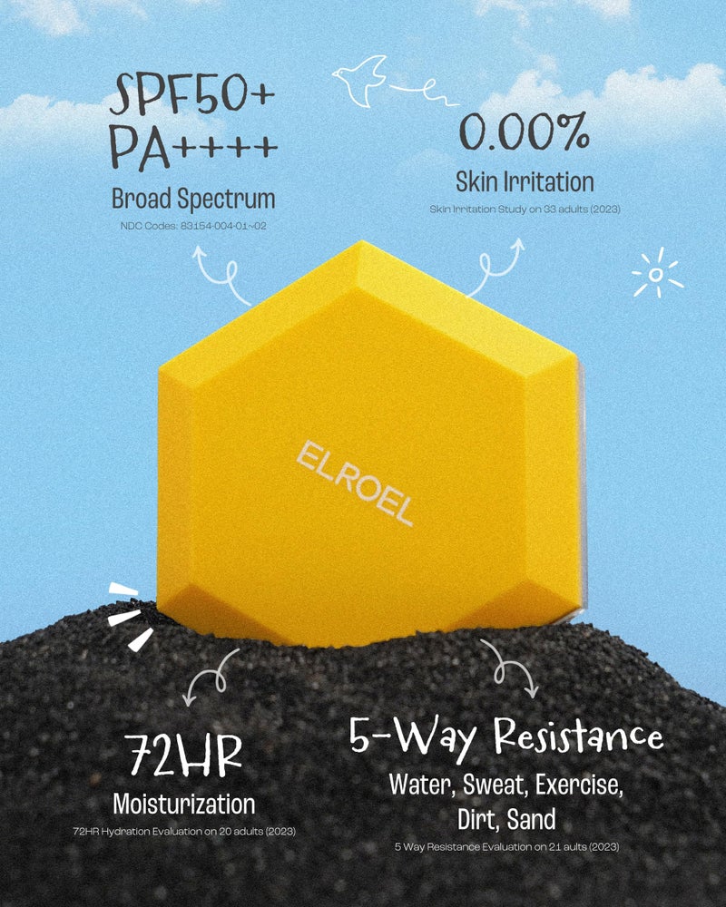 ELROEL Pang Pang Big Sun Cushion Plus - Broad Spectrum SPF50+ PA++++ Korean Sunscreen Cushion for Face & Body - Hypoallergenic & Lightweight Sun Cream, No White Cast (0.88 oz) - Image 3