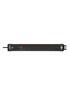 Brennenstuhl 6-Way Plastic Premium Line Extension Cord Black 3 m 1960063724  - Image 1
