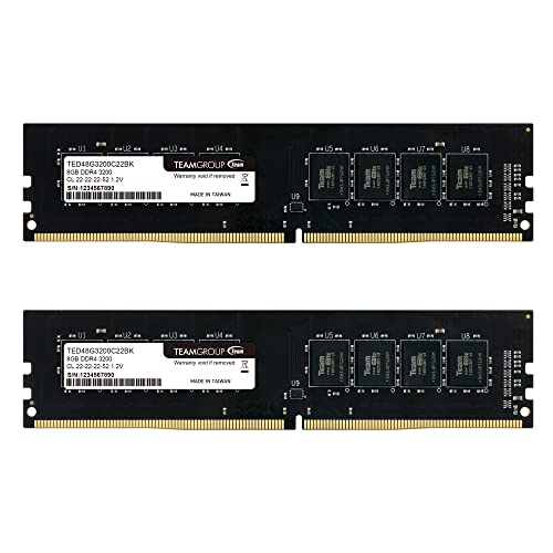 TEAMGROUP Elite DDR4 16GB Kit (2 x 8GB) 3200MHz (PC4-25600) CL22 Unbuffered Non-ECC 1.2V UDIMM 288 Pin PC Computer Desktop Memory Module Ram Upgrade - TED416G3200C22DC01 - Image 1