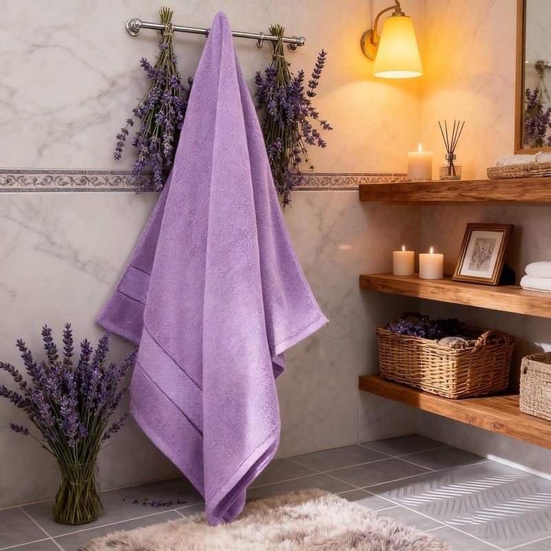 COZYART Lavender Bath Towels Set 6 Piece, Luxury 100% Turkish Cotton 650GSM Hotel Quality, Soft, Absorbent,Towel Sets for Bathroom | 2 Bath Towels 2 Hand Towels 2 Washcloths - Image 2
