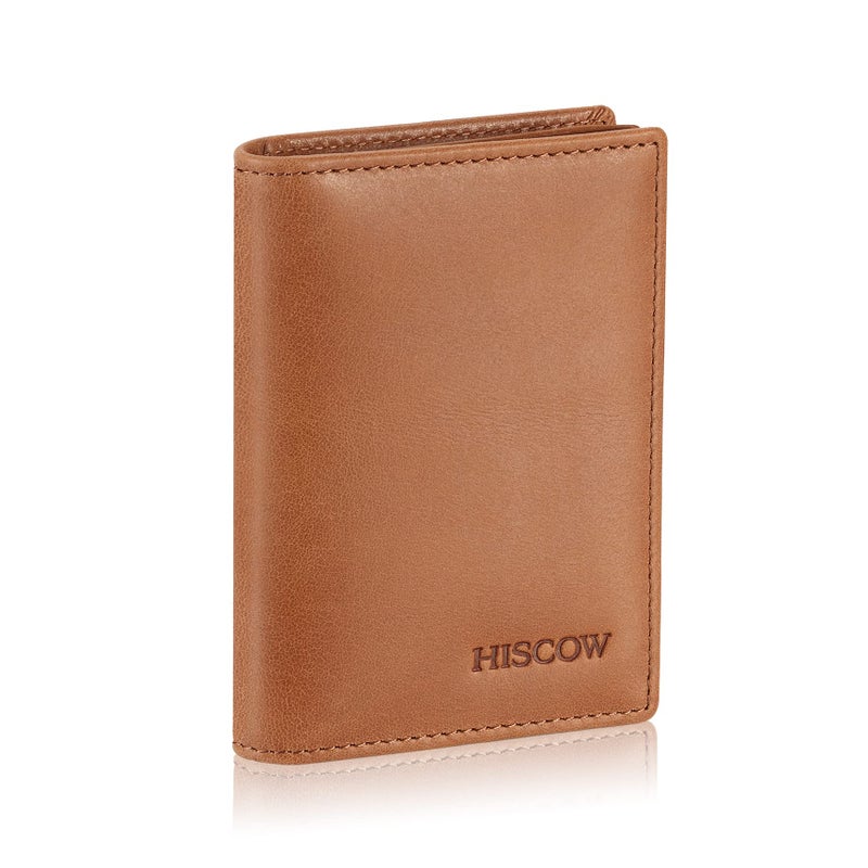 HISCOW Leather Business Card Case Holder for Men Women Italian Calfskin Vintage Brown - Image 2