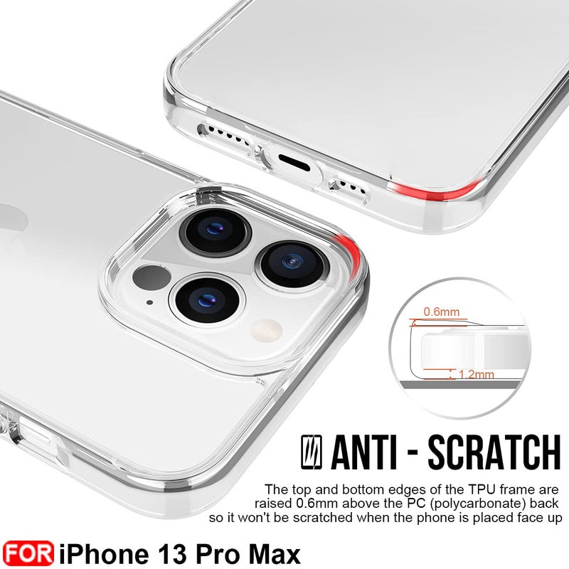 Cedo iPhone 13 Pro Max Clear Case | Soft Flexible Slim-Fit | Full Body 360 Protection Shock Proof TPU Back Cover (Transparent) - Image 5