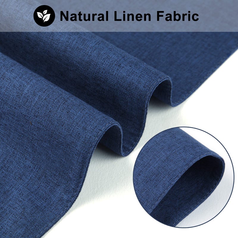 LANDVIEW Cloth Placemats Set of 6, Cotton Linen Blend Machine Washable Durable Linen Table Mats, Heat Resistant Placemats Wrinkle Free Place Mats for Dining Table, Easy to Clean (Navy Blue, 6) - Image 3