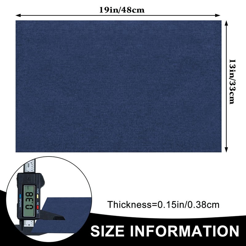 LANDVIEW Cloth Placemats Set of 6, Cotton Linen Blend Machine Washable Durable Linen Table Mats, Heat Resistant Placemats Wrinkle Free Place Mats for Dining Table, Easy to Clean (Navy Blue, 6) - Image 5