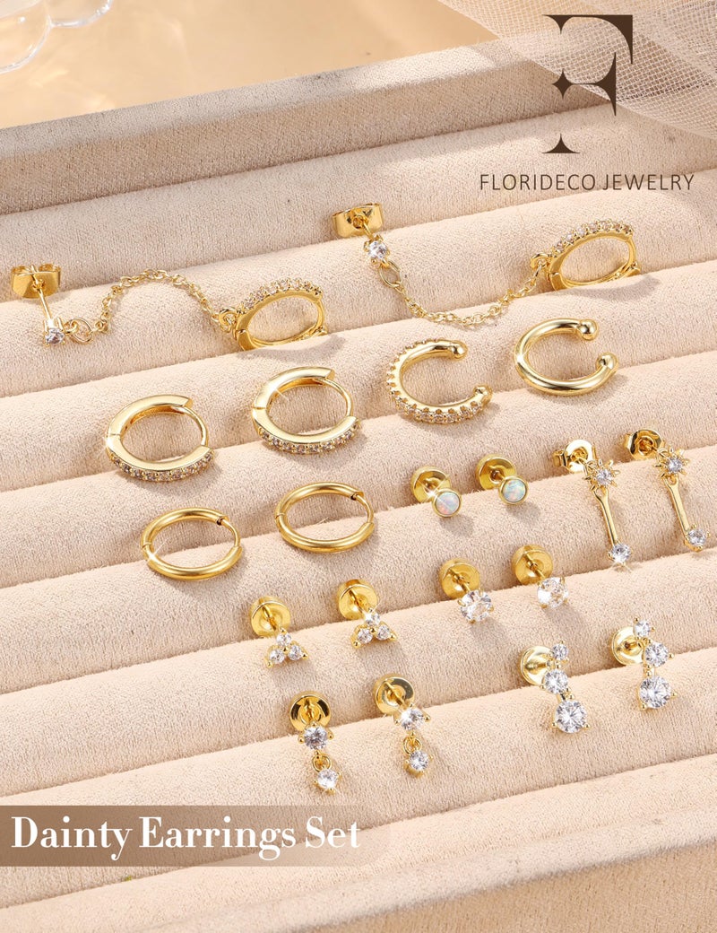 Florideco Small Stud Hoop Earrings for Women Hypoallergenic Silver Plated Surgical Stainless Steel Flat Back Earrings Dainty Hoop Stud Earring Stacks Cartilage Earring Set for Multiple Piercing - Image 3
