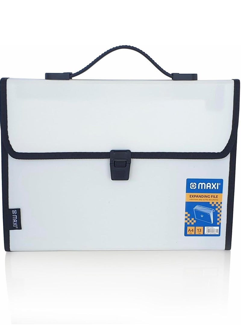 Maxi 13-Pocket Expanding File White - Image 1
