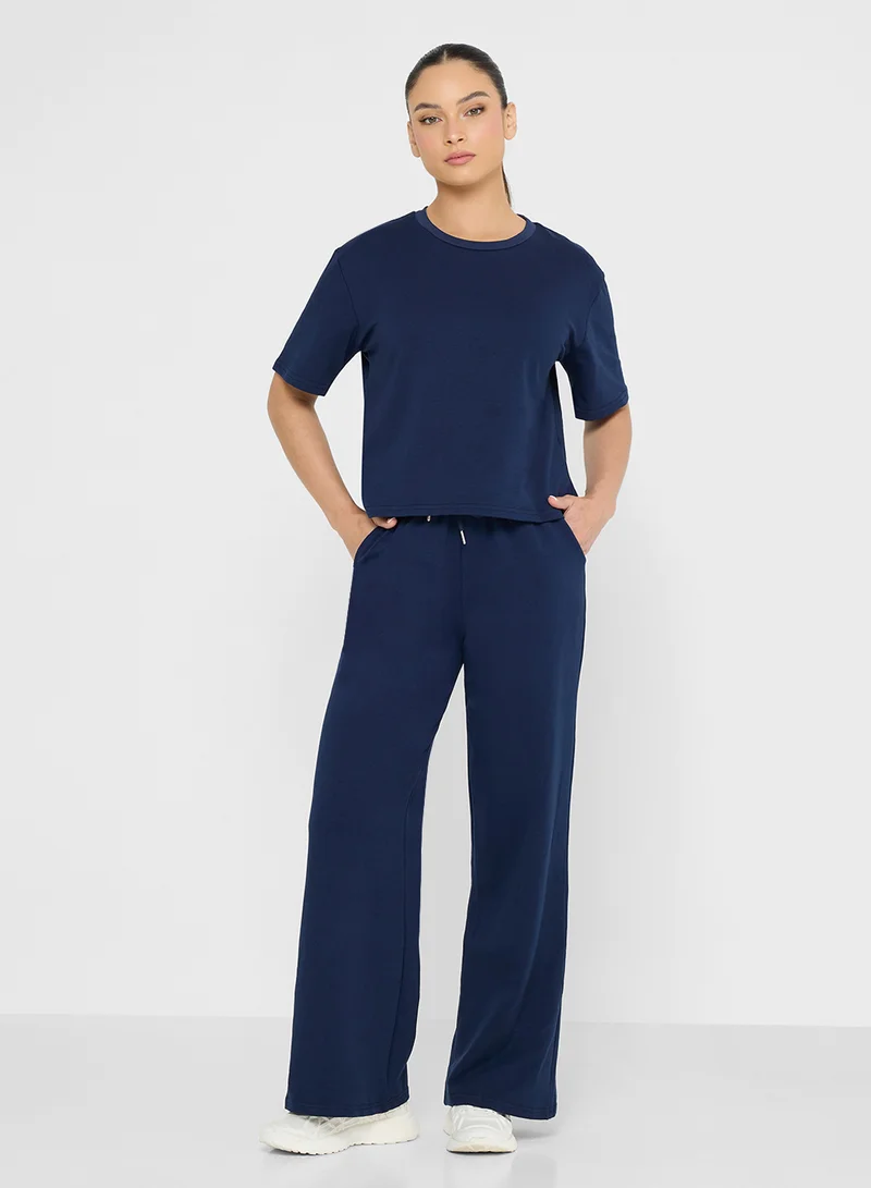 Ginger Basics Cotton Blend Oversize T-shirt &amp; Sweatpant Set