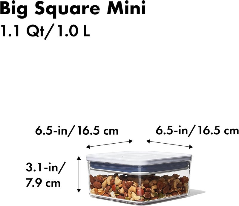 OXO NEW Good Grips POP Container - Airtight Food Storage 1.1 Qt - Square - Nuts 11233700UK - Image 3