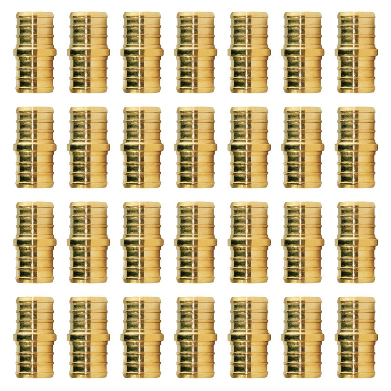 WiseWater 28 Pcs PEX Fittings 34 Inch 34 inch Straight Coupling Brass Fittings Barb Crimp PEX Pipe Fitting for PEX Pipe Plumbing Projects Pack of 28 - Image 2