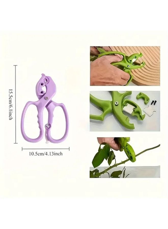 Purple 2 in 1 Flower Shears with Ergonomic Non Slip Handles for Gardening Pruning Lawn Care - Image 1