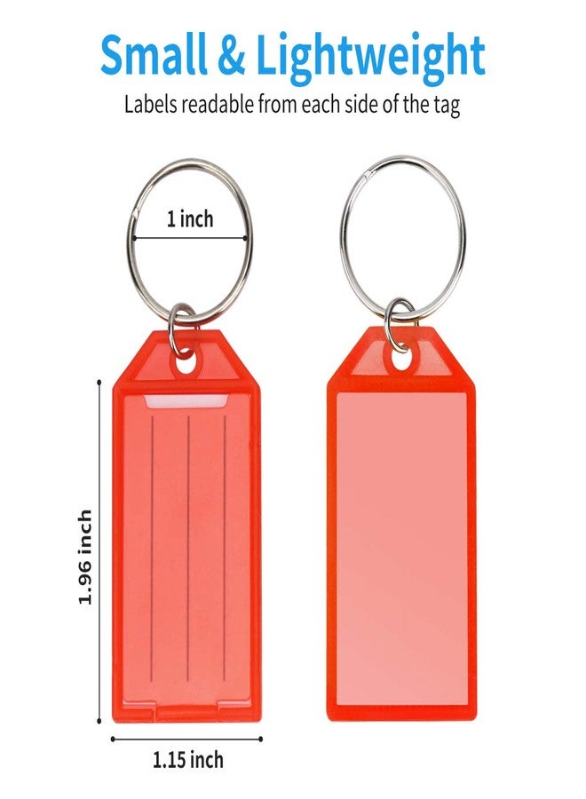 Cuttte 48pcs Key Tags with Labels - Cuttte 8 Colors Plastic Key Tags, Key Labels Tags with Ring and Label Window - Image 3