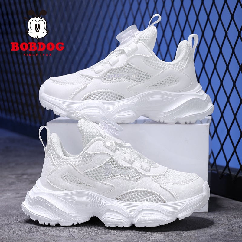 Babu Bean Boys' Breathable White Shoes Girls' Leather Waterproof White Shoes All-Match White Shoes For Middle And Big Children Campus - Image 2