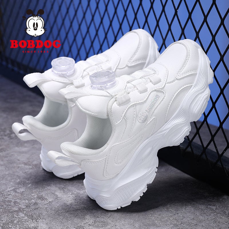 Babu Bean Boys' Breathable White Shoes Girls' Leather Waterproof White Shoes All-Match White Shoes For Middle And Big Children Campus - Image 5