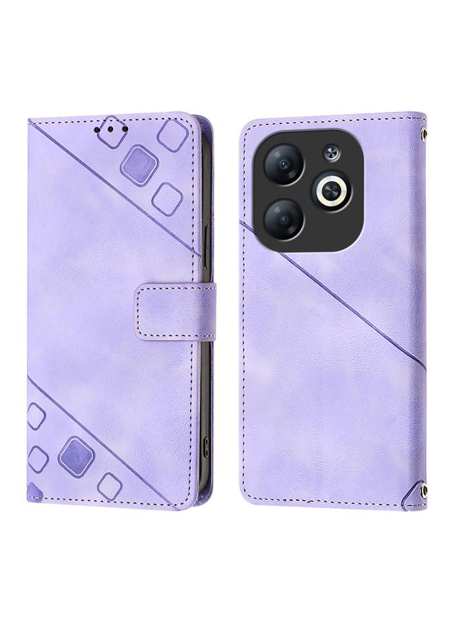 Zaboon Case For Infinix Smart 8 Skin Feel Embossed Leather Phone Case - Image 2