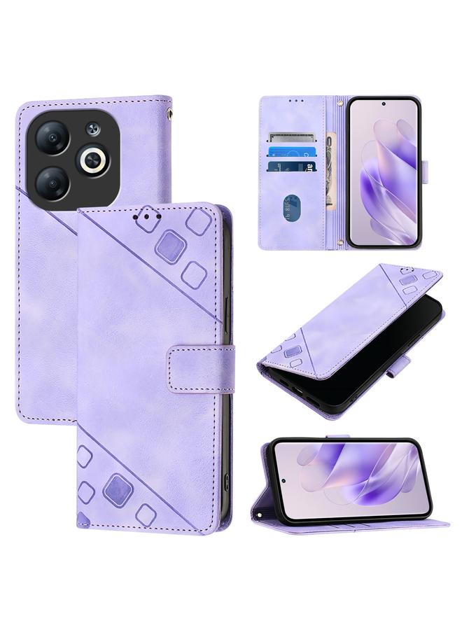 Zaboon Case For Infinix Smart 8 Skin Feel Embossed Leather Phone Case - Image 1