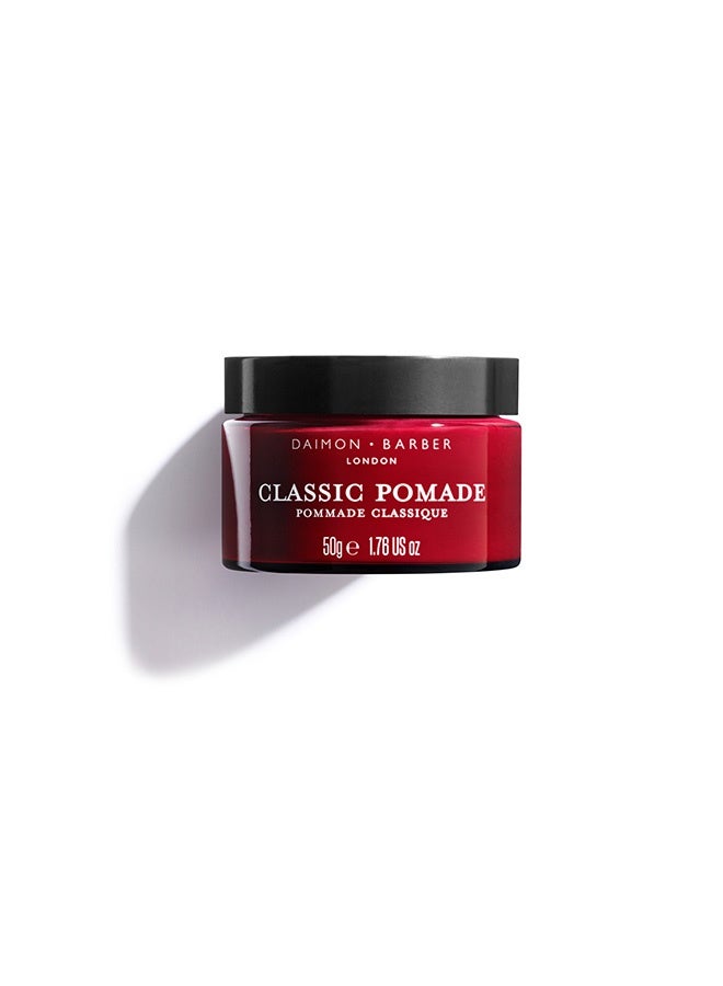 Daimon Barber Classic Pomade 50g – Medium to High Hold Hair Pomade with Shine for Classic & Slick Back Hairstyles - Image 1
