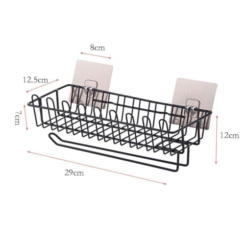 ZURATO Self Adhesive Wall Hanging Shelves for Bathroom and Kitchen Towel and Tissue Rack Stand, Wall Spice Rack Stand Stainless Steel Shower Caddy Bathroom Rack - Image 3