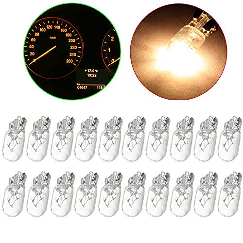 cciyu 20 Pack 194/168/T10 Warm White 12V 5W Side Marker Light Halogen Bulb - Image 1