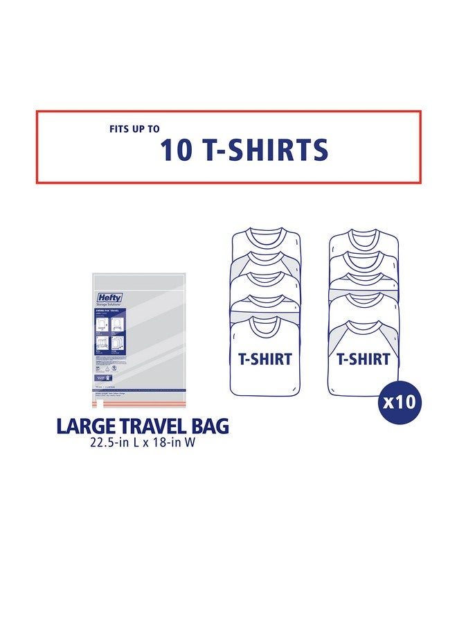 Hefty Shrink-Pak Large Travel Bags - Airtight Storage Bags for Maximum Space Saving, Travel Essentials, Ideal for Packing, Durable, Reliable Compression with Sealed Protection - Image 3