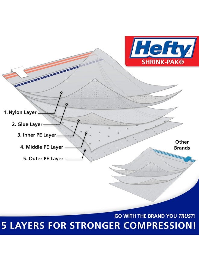 Hefty Shrink-Pak Large Travel Bags - Airtight Storage Bags for Maximum Space Saving, Travel Essentials, Ideal for Packing, Durable, Reliable Compression with Sealed Protection - Image 2