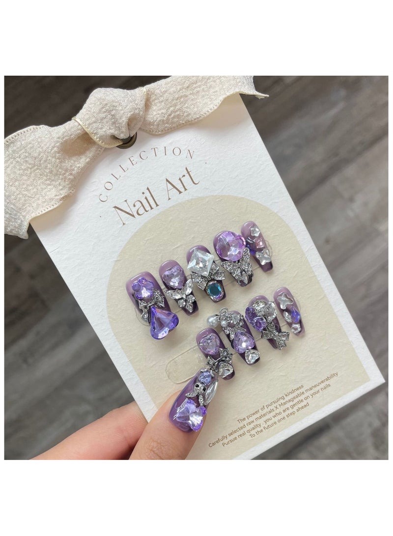 بينزو بيوتي بينزو جمال الأظافر اليدوية ، 10 قطعة ، مسمار الفن ، الاكريليك الأظافر ، الأظافر وهمية ، مجموعة فاخرة ، ديلوكس مسمار الفن ، اكسسوارات جديدة ، عرس الأظافر ، الأظافر الطرف . - Image 1